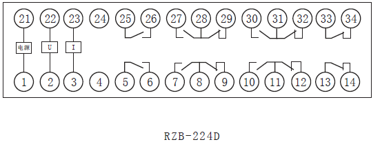 RZB-D系列中間繼電器內(nèi)部接線(xiàn)圖