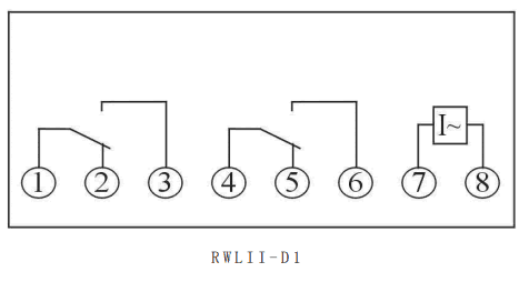 RWLII-D系列無(wú)輔源電流繼電器內(nèi)部接線圖