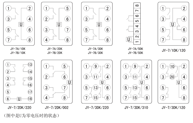 JY-7A/3DK/120內(nèi)部接線圖