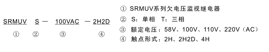 SRMUVS-100VAC-4H型號及其含義