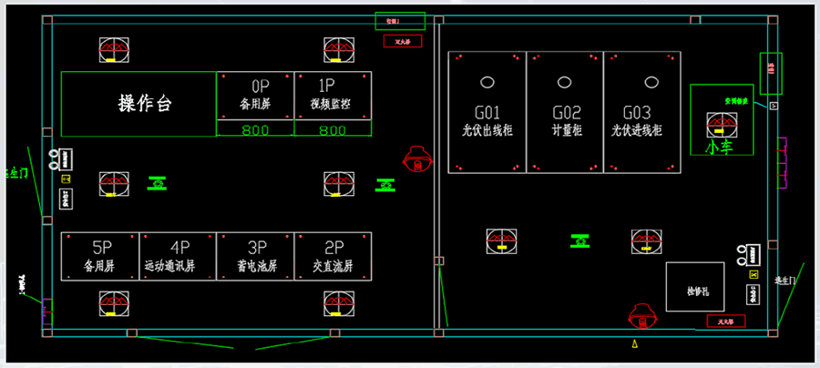 光伏一二次設(shè)備預(yù)制艙內(nèi)部設(shè)計圖紙